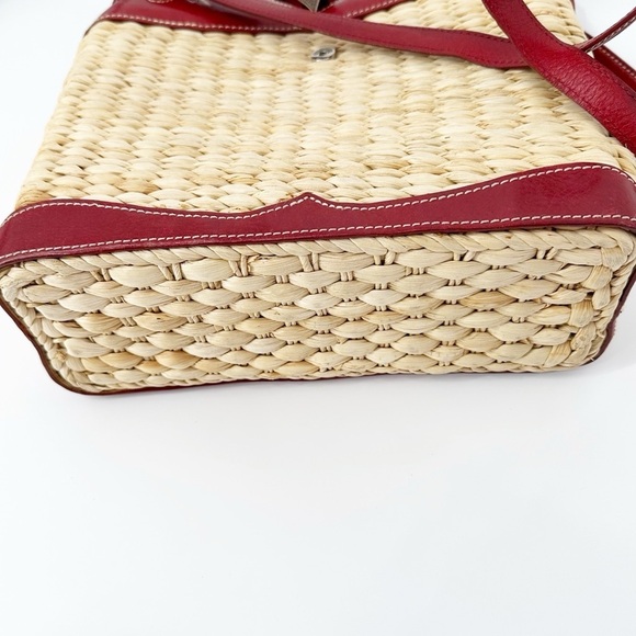 Brighton Braided Woven Wicker Straw and Heart Red Rattan - Picture 3 of 6